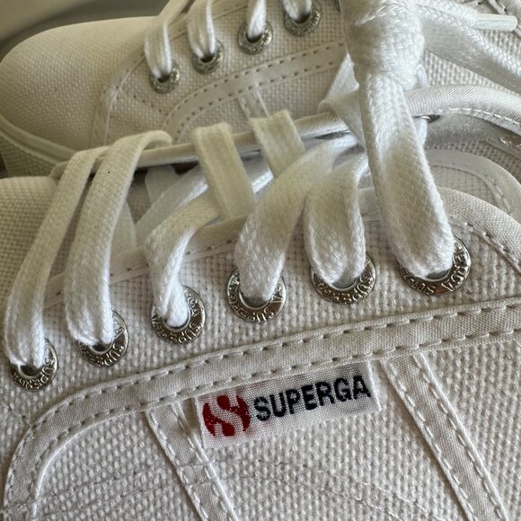 NEW IN BOX Superga 2790 A COTW White Canvas Platform Sneaker Womens US 8 EU 39 - Picture 7 of 12